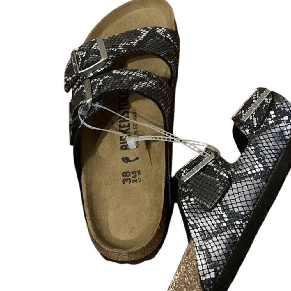Birkenstock Arizona Split Birko-Flor Animal Metallic Print Size 7-7.5 US NWT - Picture 1 of 6